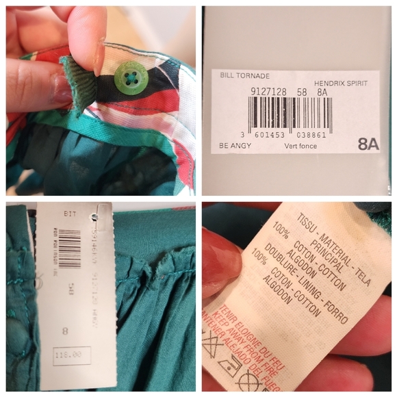 NWT Bill Tornade Green Cotton Micro Mini Skirt Vintage Size 8 y2k 90s - Picture 16 of 16